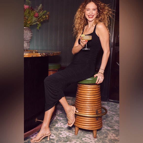 GOOD AMERICAN ruched sleeveless maxi dress 🖤 - Picture 4 of 15